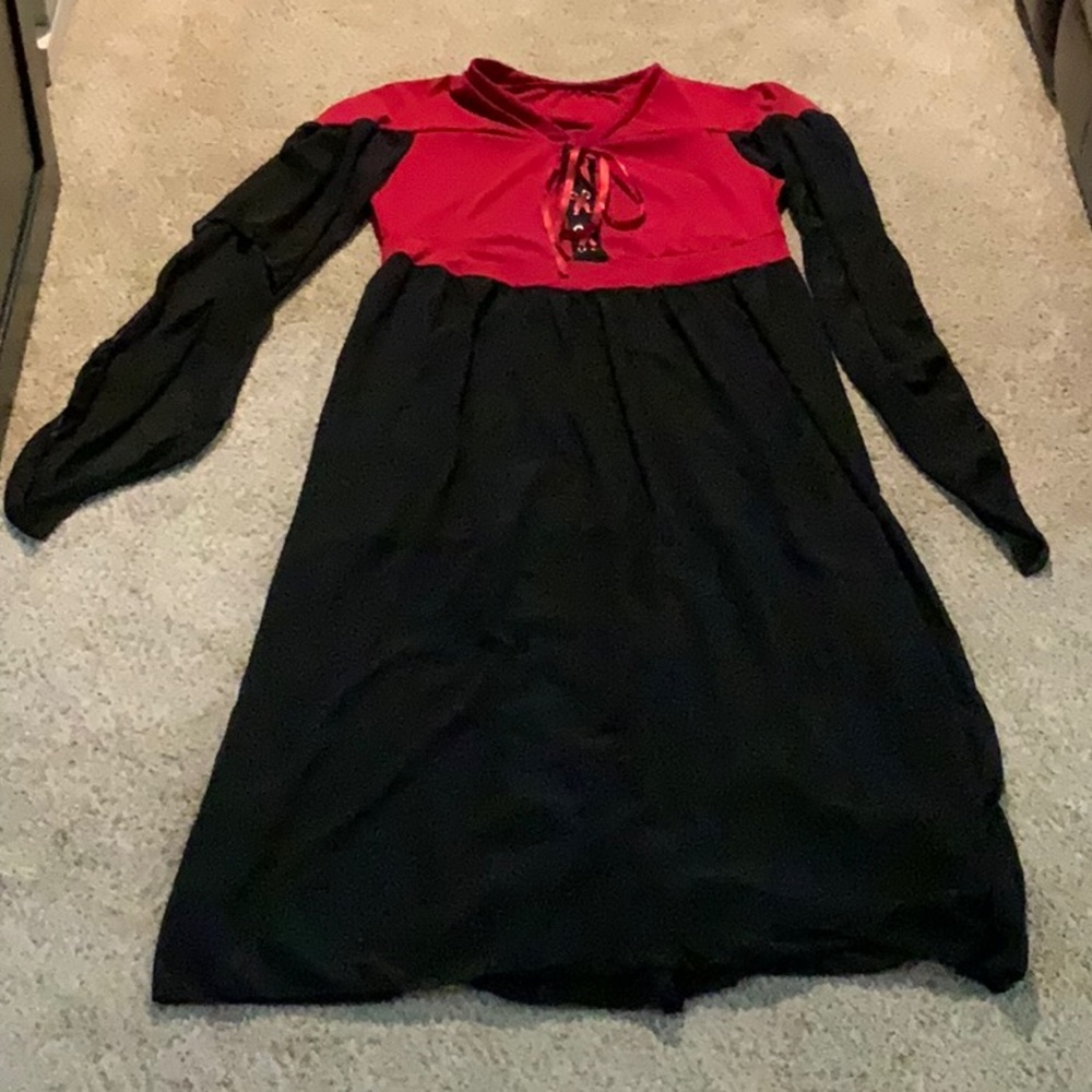 Red and Black Halloween Medieval Dress